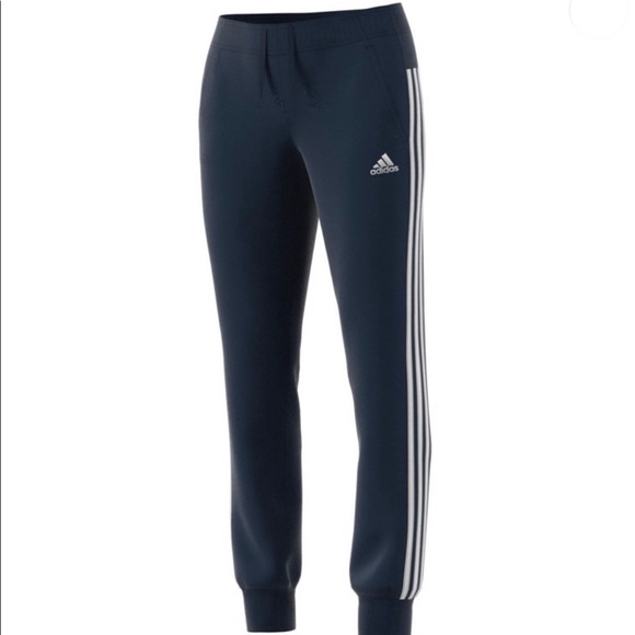 NWT Adidas Women’s Designed 2 Move D2M Cuff Pants, Joggers, Navy/White, XS - Picture 3 of 6